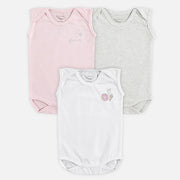 Mi Espiga Sweet Dream Bebek Kolsuz Body 3'lü Set Pembe