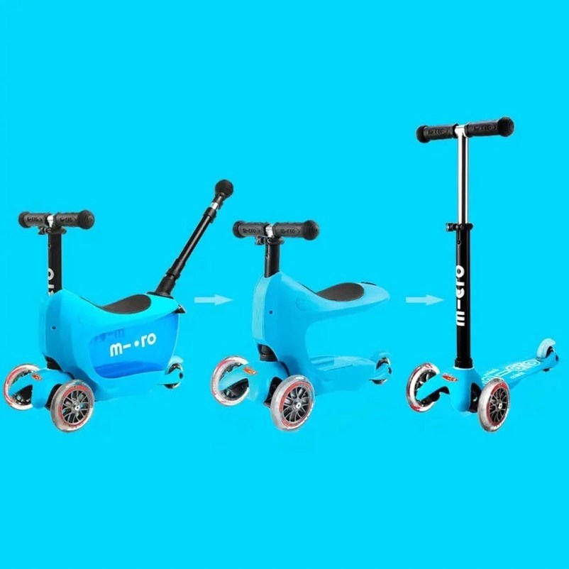 Micro Mini2go Deluxe Plus 3 Tekerlekli Scooter Blue