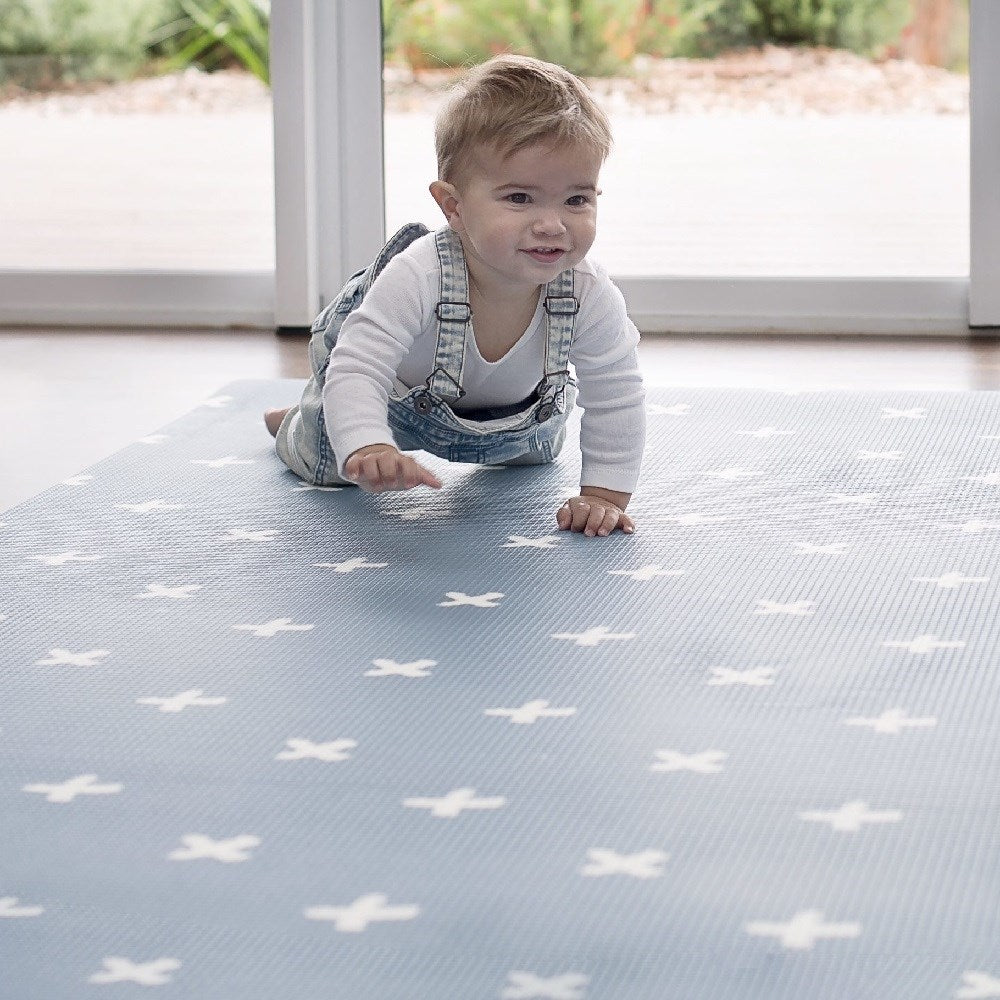 Mikro Australia Bebek Oyun Matı Blue Crosses Aile Boyu