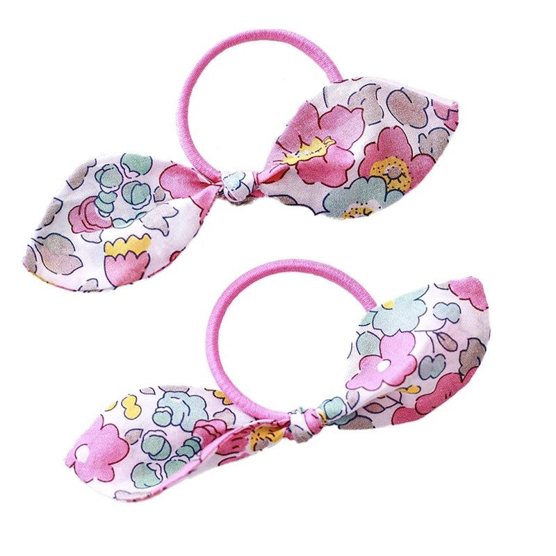 Mini & Kids -  Bunny Ears Kumaş Toka 2'li Fuşya