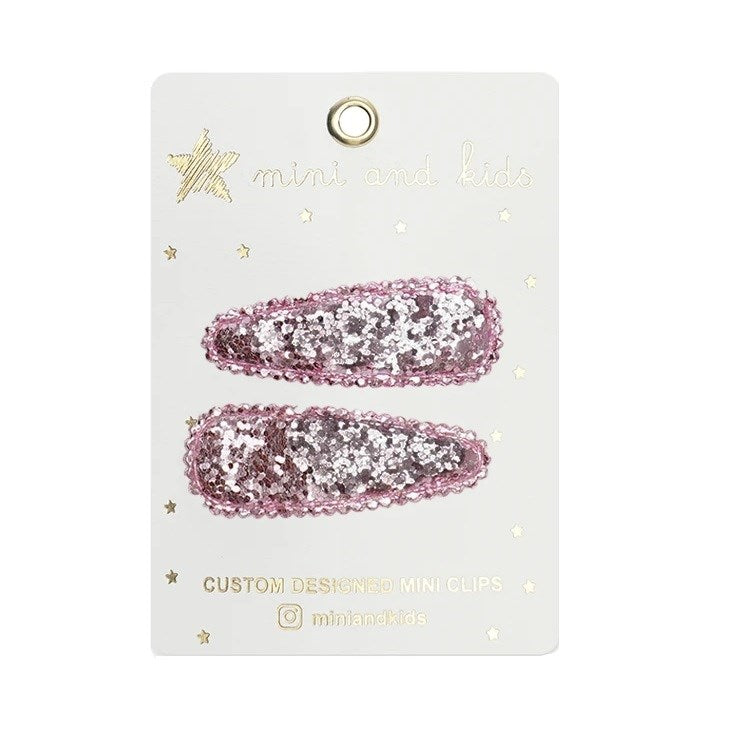 Mini & Kids - Mini Klips Toka 2'li Glitter Koyu Pembe