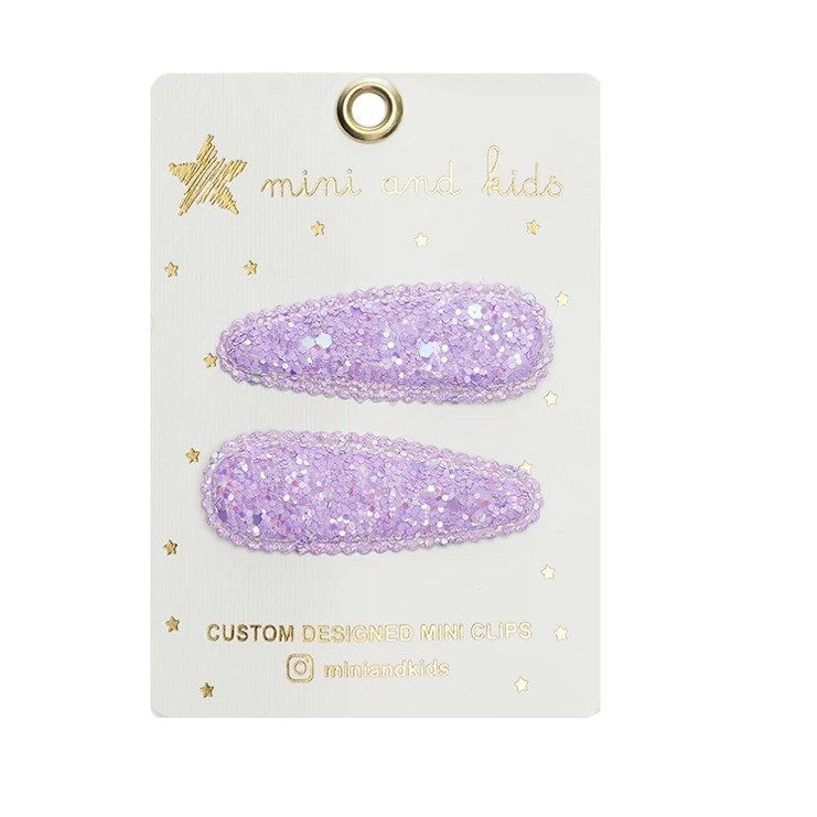 Mini & Kids - Mini Klips Toka 2'li Glitter Lila