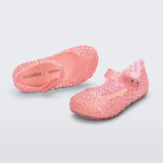 Mini Melissa Bebek Sandaleti Campana Papel Pembe