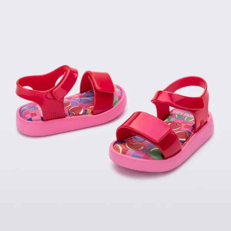 Mini Melissa Jump Baskılı Bebek Sandaleti Fuşya