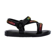 Mini Melissa Stripes M Lover Bebek Sandaleti Siyah