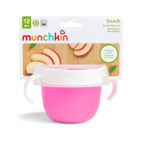 Munchkin Atıştırmalık Kabı Güvenli Kapatılabilir Kapaklı 12 Ay+ Pembe