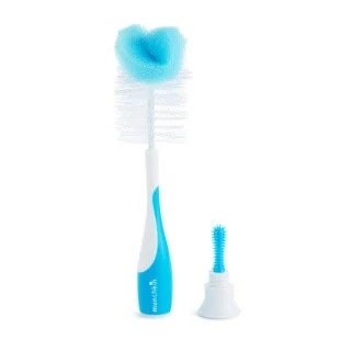Munchkin Bristle Sünger Uçlu Bebek Biberonu Temizleme Fırçası Mavi