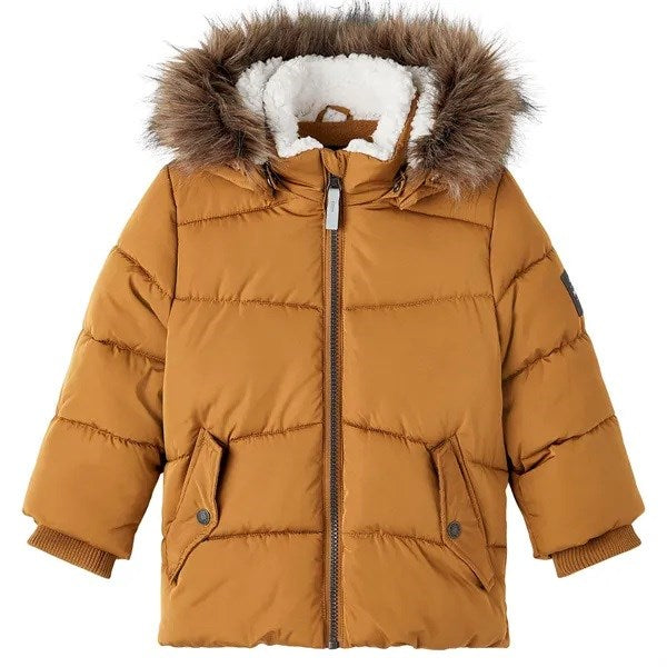 Name It Kışlık Erkek Çocuk Kapşonlu Mont Kahverengi