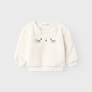 Name It Kışlık Kız Bebek Peluş Sweat Ekru