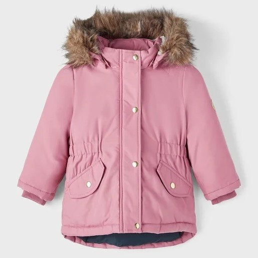Name It Kışlık Kız Çocuk Kapşonlu Mont Pembe