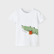 Name It Organik Yazlık Erkek Bebek Kısa Kol T-shirt Beyaz