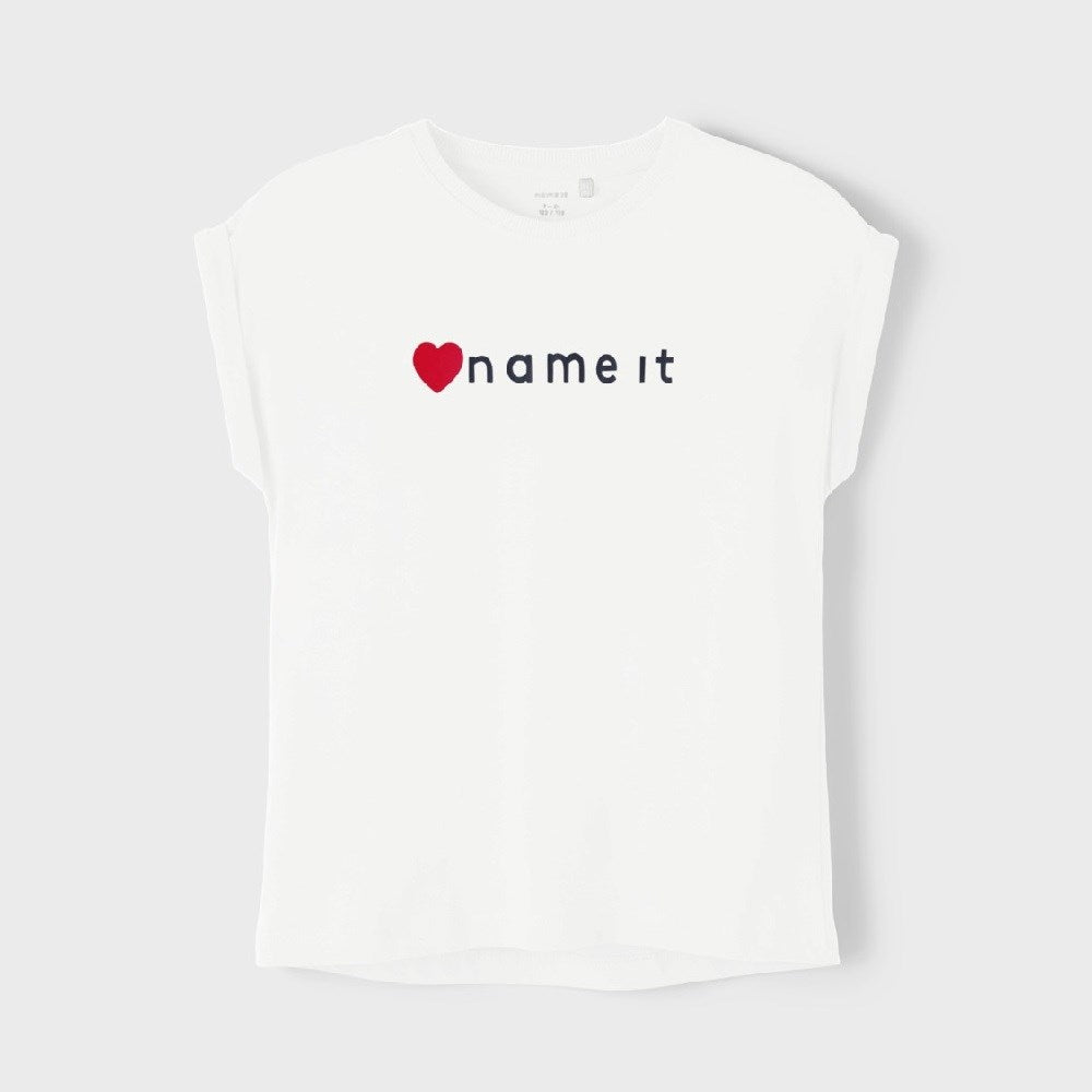 Name It Yazlık Kız Kısa Kol T-shirt Beyaz