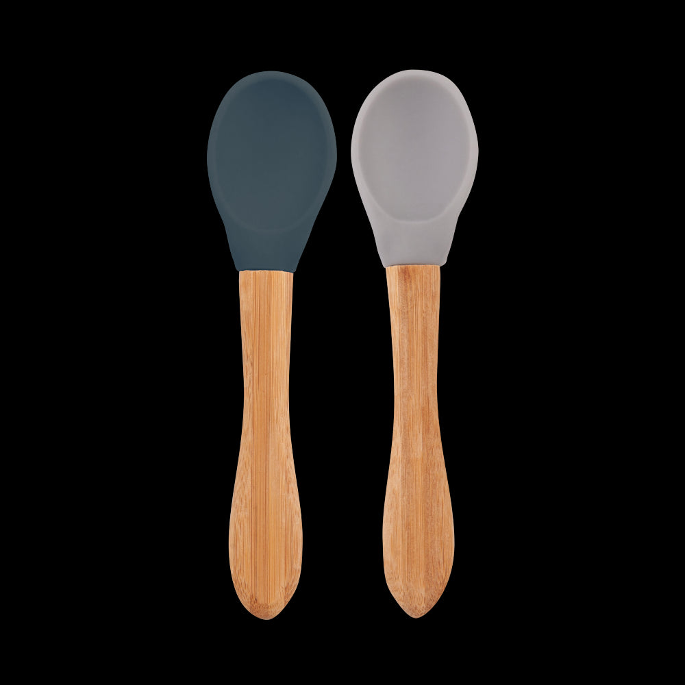 OiOi Silikon Mama Kaşığı Deep Blue / Powder Grey Kaşık