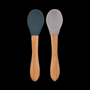 OiOi Silikon Mama Kaşığı Deep Blue / Powder Grey Kaşık