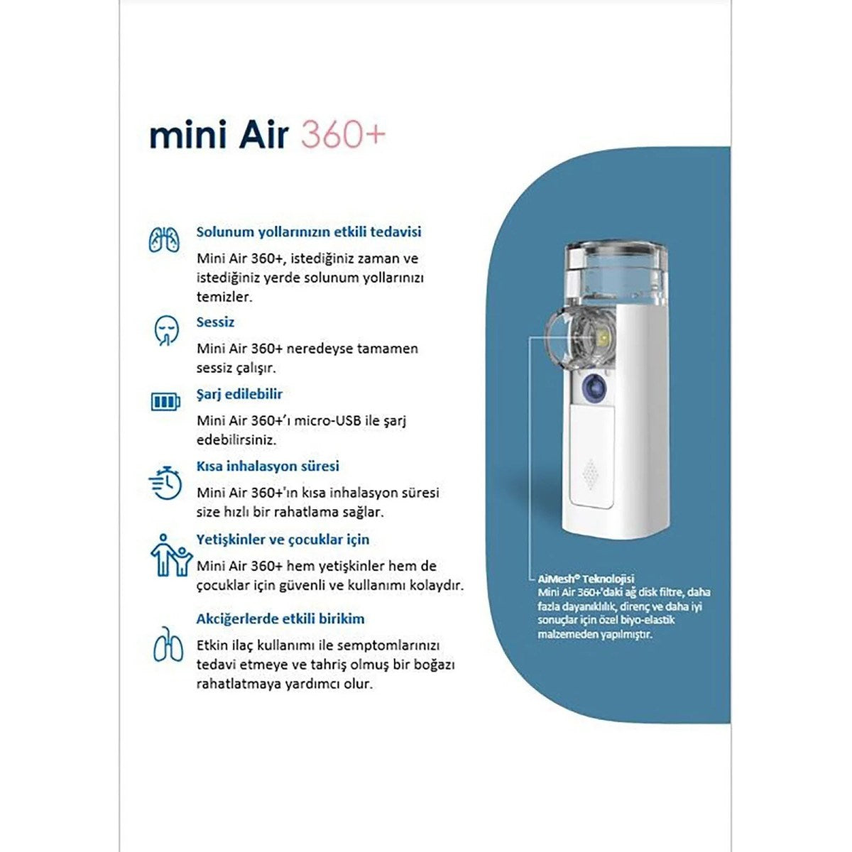 Omron Mini Hava 360 Taşınabilir Mesh Nebülizatör