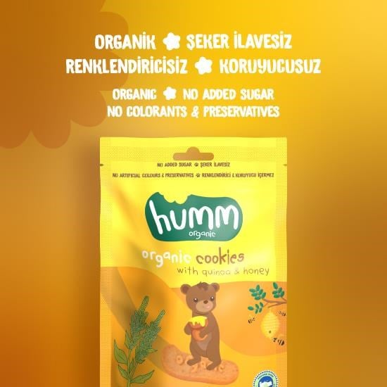 Humm Organik Kurabiye Kinoalı ve Ballı 55 gr