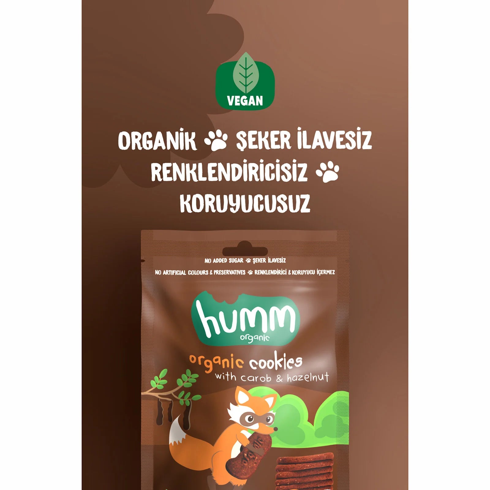 Humm Organik Kurabiye Keçiboynuzu ve Fındıklı 55 gr