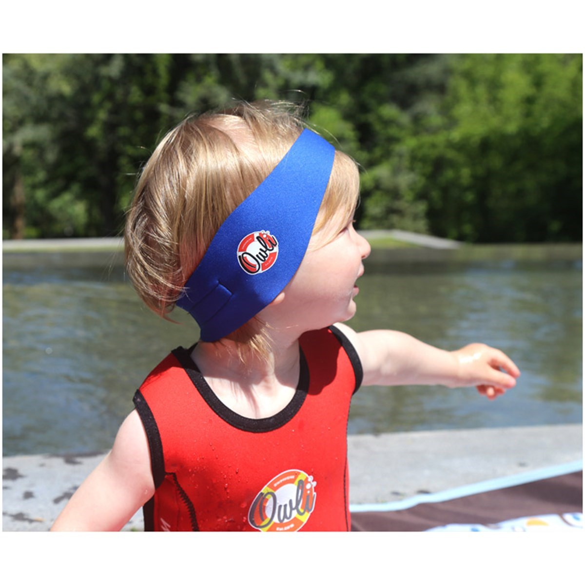 Owli Swimwarm Kulak Koruyucu Mavi - Bebek STD