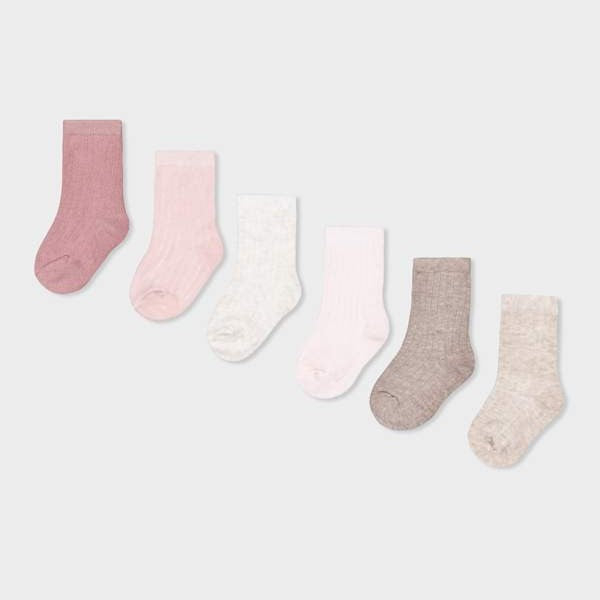 Mayoral Kışlık Kız Bebek Çorap 6'lı Set Pembe