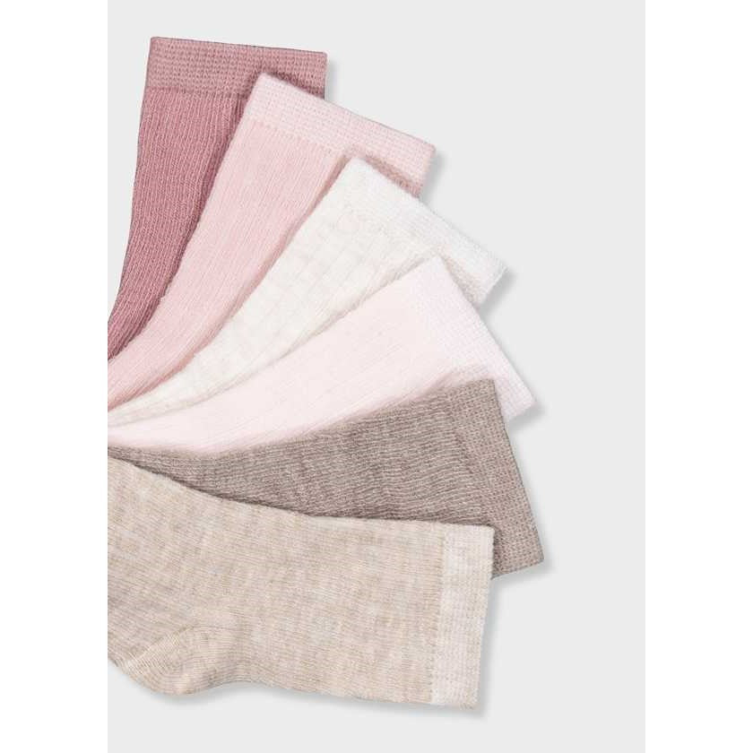 Mayoral Kışlık Kız Bebek Çorap 6'lı Set Pembe