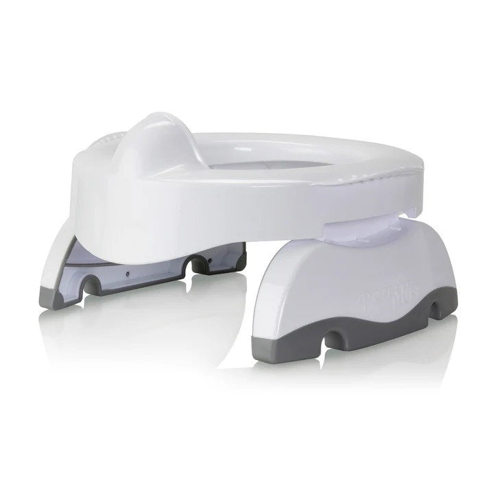 Potette Plus Portatif Lazımlık - Tuvalet Adaptörü Combo Paket White Gri Silikon Astarlı STD
