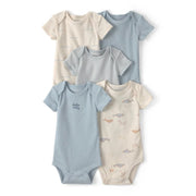 Carter's Layette Erkek Bebek Kısa Kollu Body 5'li Set Mavi