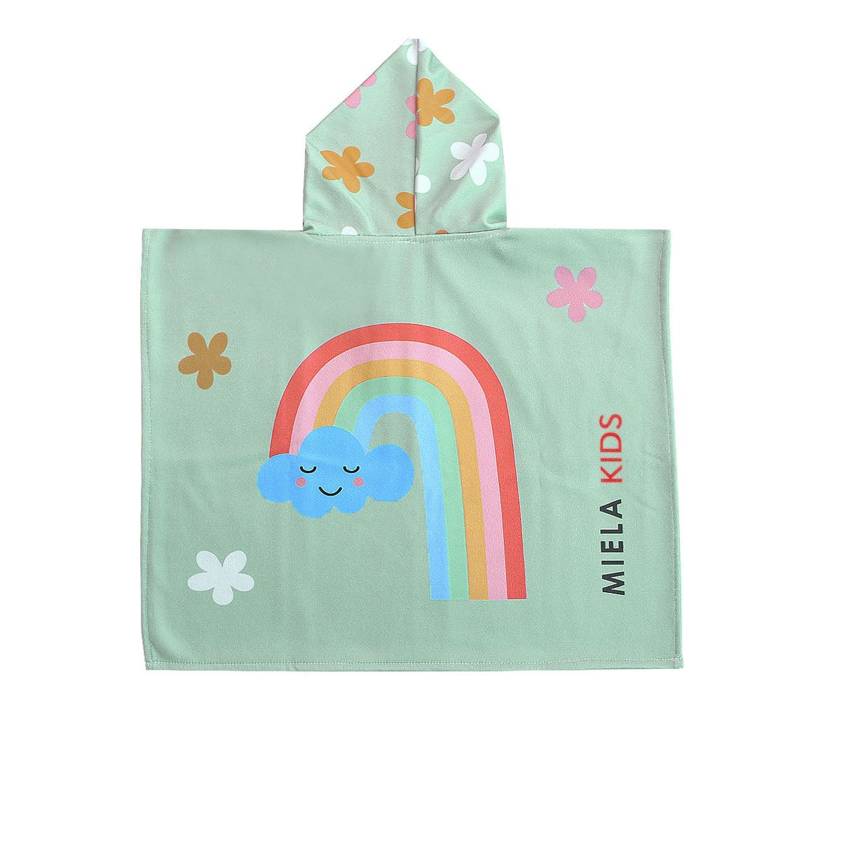 Miela Kids Kız Çocuk Panço - Rainbow Unicorn Yeşil