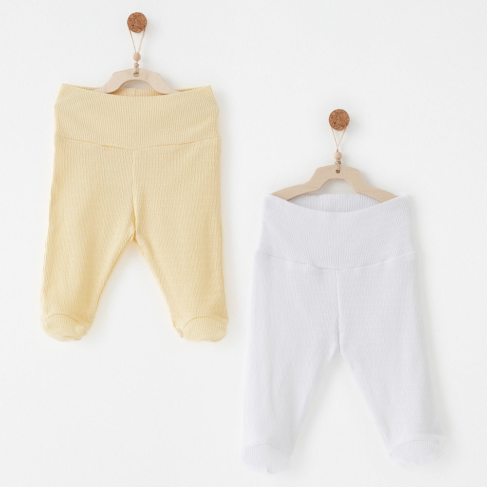 Andy Wawa Andywawa Bebek 2'li Patikli Pantolon Set Sarı - Body,Tulum,Zıbın