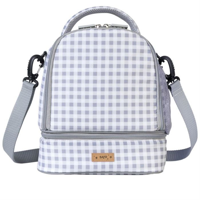 Saro Termal Yalıtımlı Beslenme Çantası Gri Kareli STD