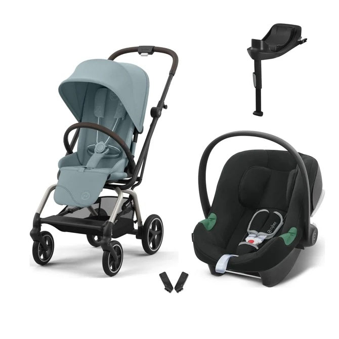 Cybex Eezy S Twist+2 360° Stormy Blue bebek arabası ve Aton B2 i-Size Volcano Black ana kucağı travel sistem