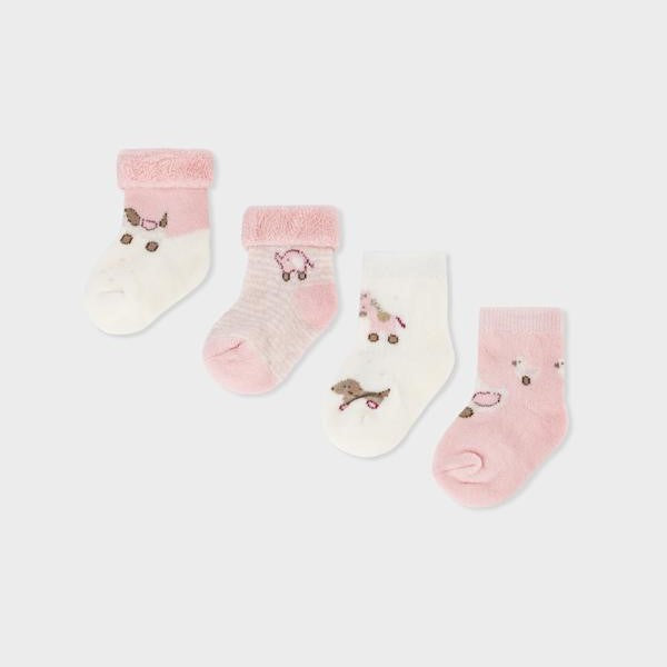 Mayoral Kışlık KIz Bebek Çorap 4'lü Set Pembe