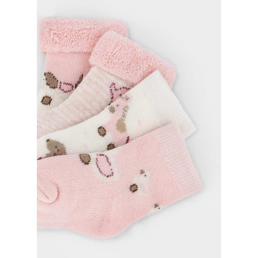 Mayoral Kışlık KIz Bebek Çorap 4'lü Set Pembe