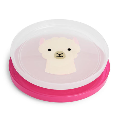 Skip Hop Zoo Kaydırmaz Tabak Seti Llama Pembe - Çatal Kaşık Tabak