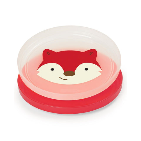 Skip Hop Zoo Kaydırmaz Tabak Seti Tilki Kırmızı - Çatal Kaşık Tabak