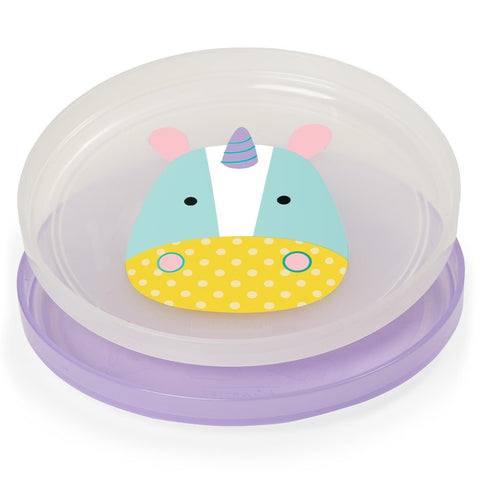 Skip Hop Zoo Kaydırmaz Tabak Seti Unicorn Lila - Çatal Kaşık Tabak