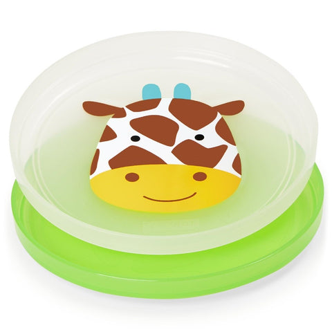 Skip Hop Zoo Kaydırmaz Tabak Seti Zürafa Yeşil - Çatal Kaşık Tabak