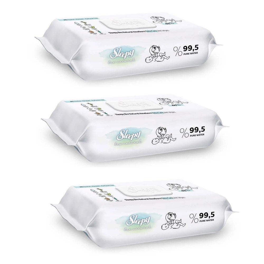Sleepy Bio Natural Yenidoğan Islak Mendil 3x40