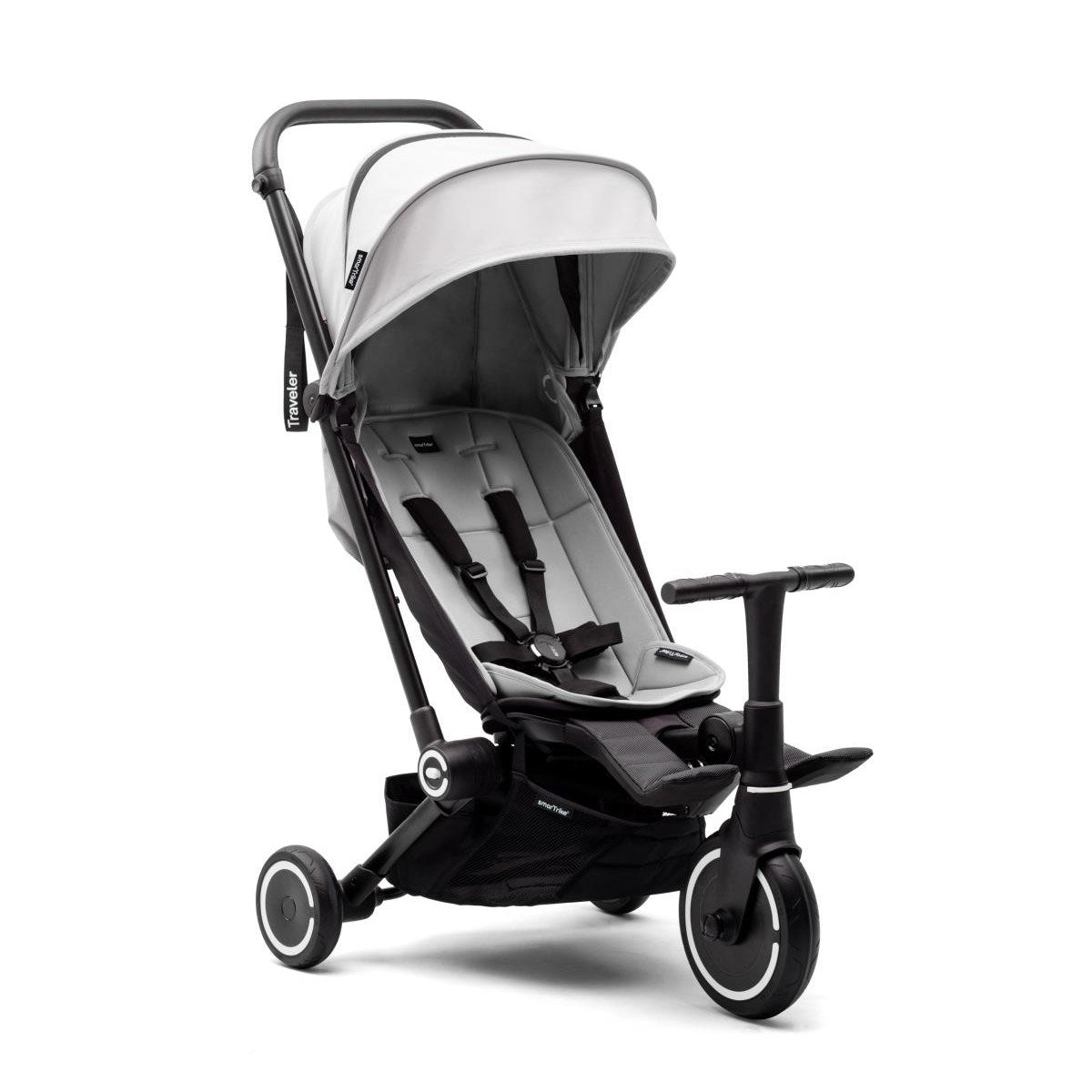 SmarTrike Traveler Hepsi Bir Arada Aktif Kabin Boy Bebek Arabası ve Bisiklet (6 Ay – 4 Yaş) - Everest White