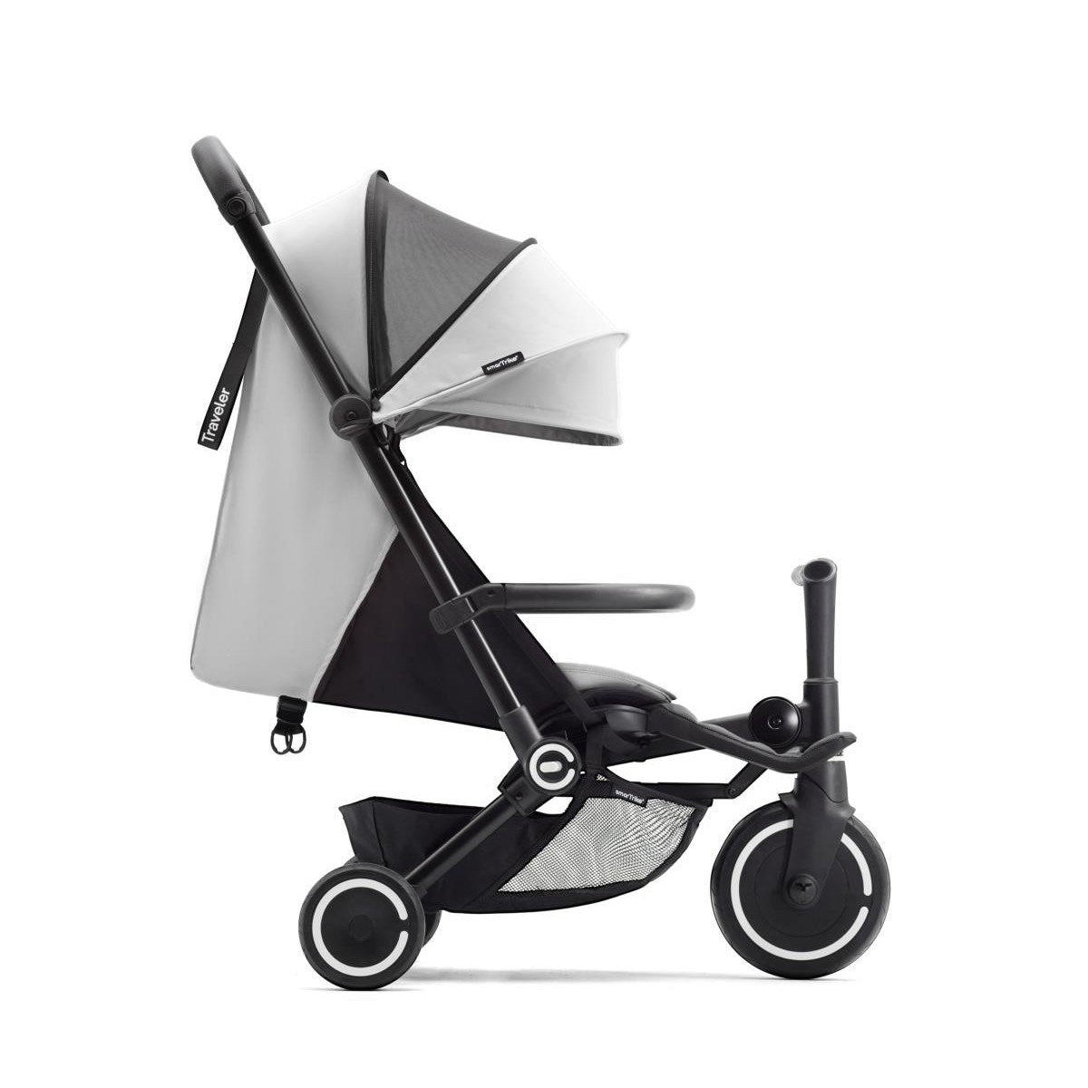 SmarTrike Traveler Hepsi Bir Arada Aktif Kabin Boy Bebek Arabası ve Bisiklet (6 Ay – 4 Yaş) - Everest White