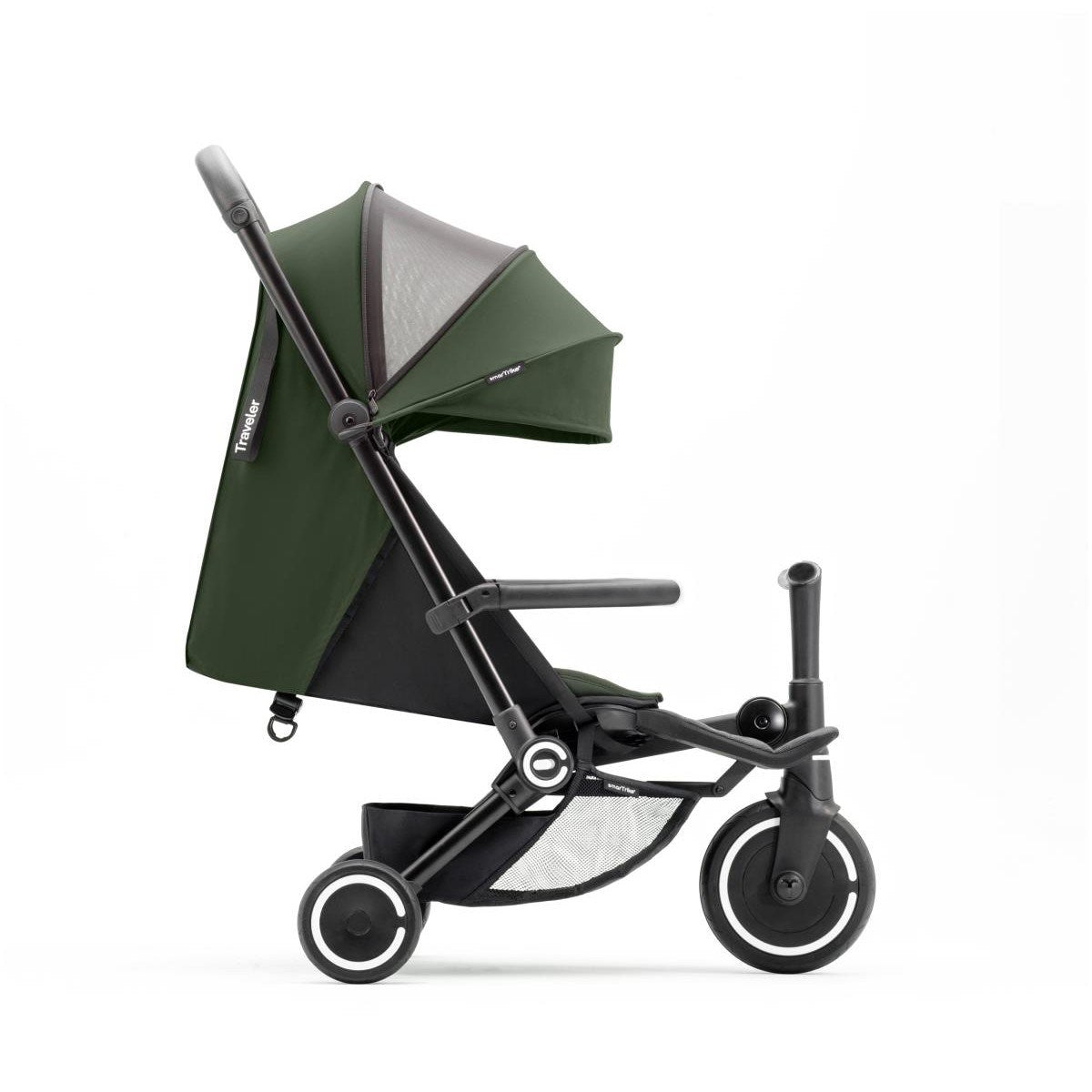 SmarTrike Traveler Hepsi Bir Arada Aktif Kabin Boy Bebek Arabası ve Bisiklet (6 Ay – 4 Yaş) - Forest Green