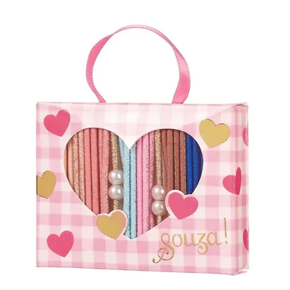 Souza 25 Parça Renkli Lastik Toka - Pembe