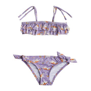 Miela Kids Ruffle Bikini Set - Rainbow Unicorn Lilac Lila