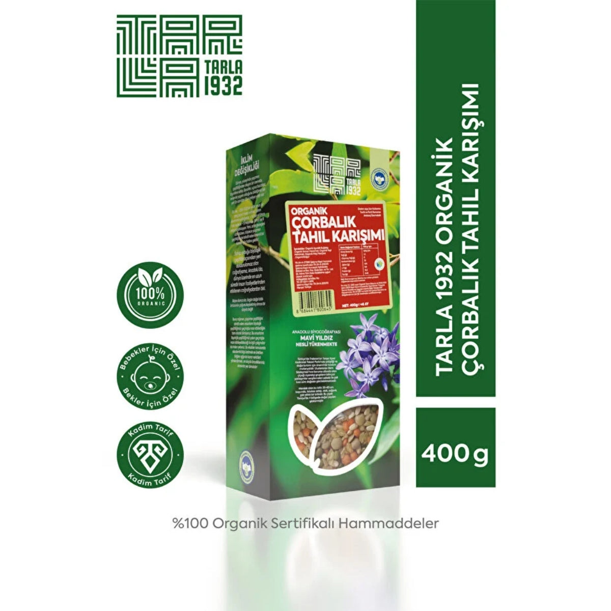 Tarla 1932 Organik Çorbalık Tahıl Karışımı 400 g - Katkısız & Doğal
