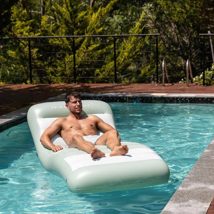 Swim Essentials Green White Şişme Lounge Yatak 180cm