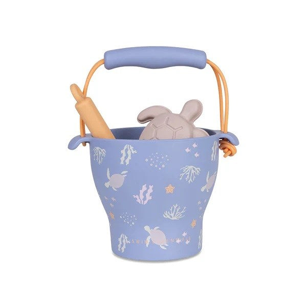 Swim Essentials Turtle Silikon Oyuncak Seti -Kova, Kürek ve 3 adet Kalıp