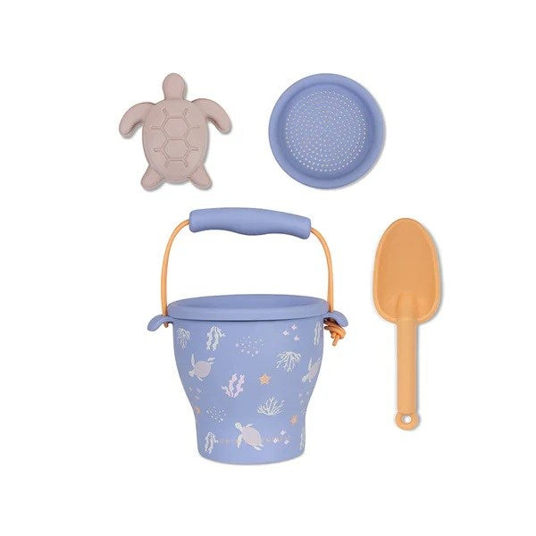 Swim Essentials Turtle Silikon Oyuncak Seti -Kova, Kürek ve 3 adet Kalıp