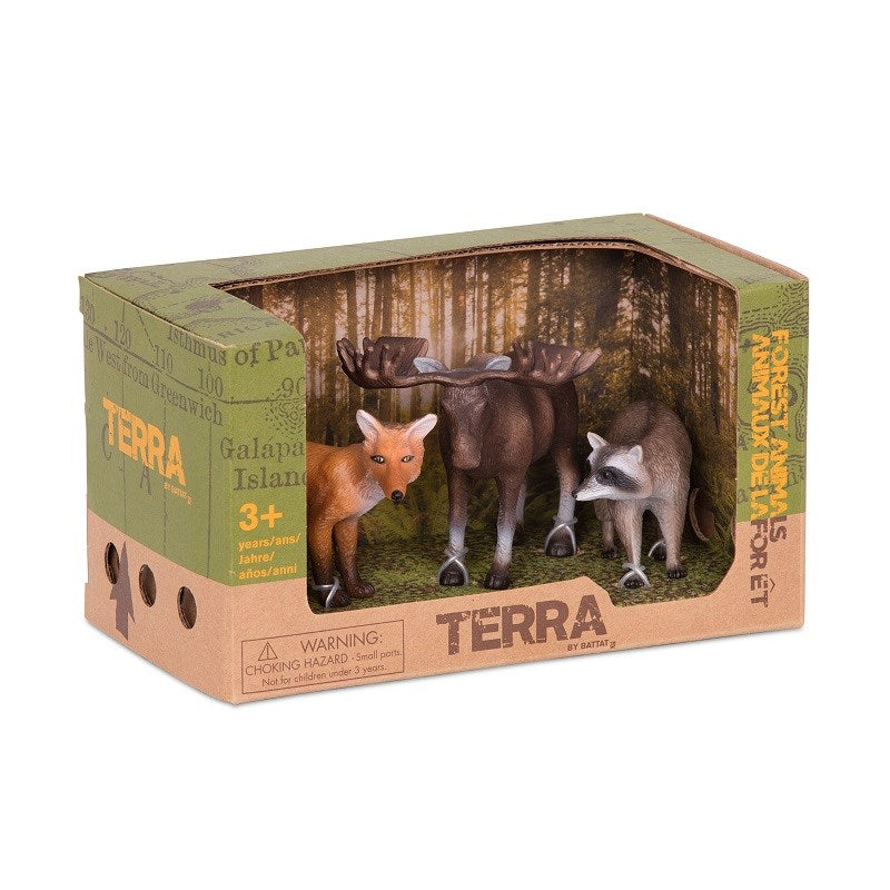 Terra Orman Hayvanları 3'lü Set Tilki,Geyik ve Rakun STD