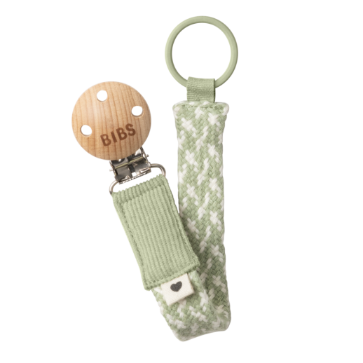 Bibs Paci Braid Sage - Ivory Emzik Askısı