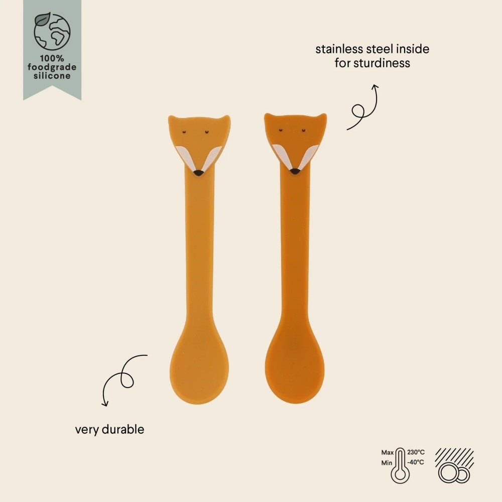 Trixie 2'li Silikon Kaşık - Mr. Fox