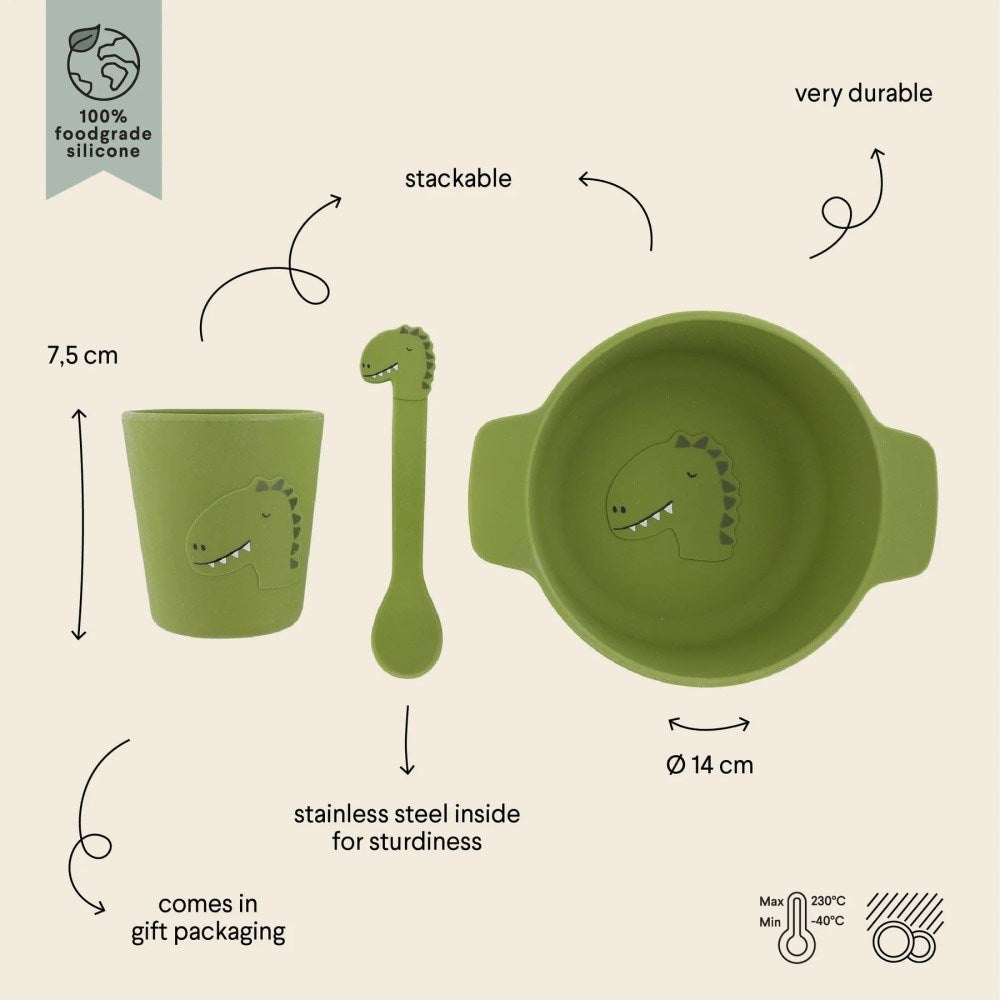 Trixie First Meal Kase Silikon İlk Yemek Seti- Mr.Dino